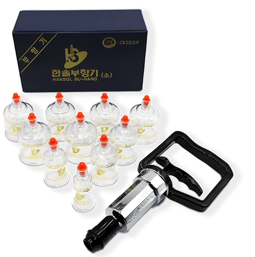 HANSOL Plastic Cupping Set, 10 Cups with Pump