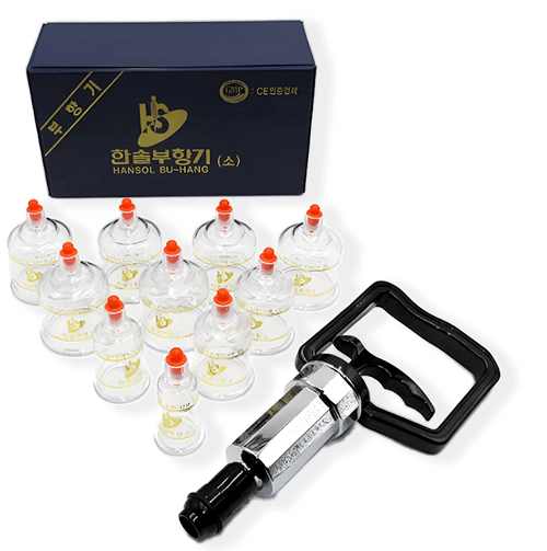 HANSOL Plastic Cupping Set, 10 Cups with Pump